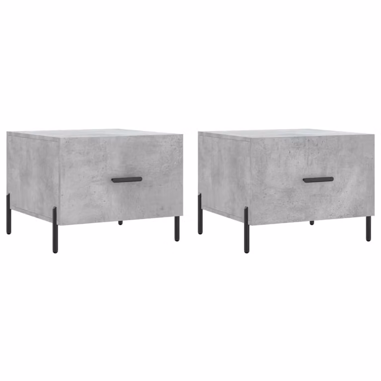 Tavolini Salotto 2pz Grigio Cemento 50x50x40 Legno Multistrato