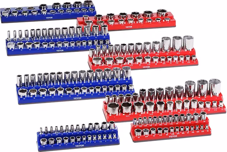 Set di organizer magnetici per chiavi a bussola da 8 pezzi per chiavi a bussola SAE