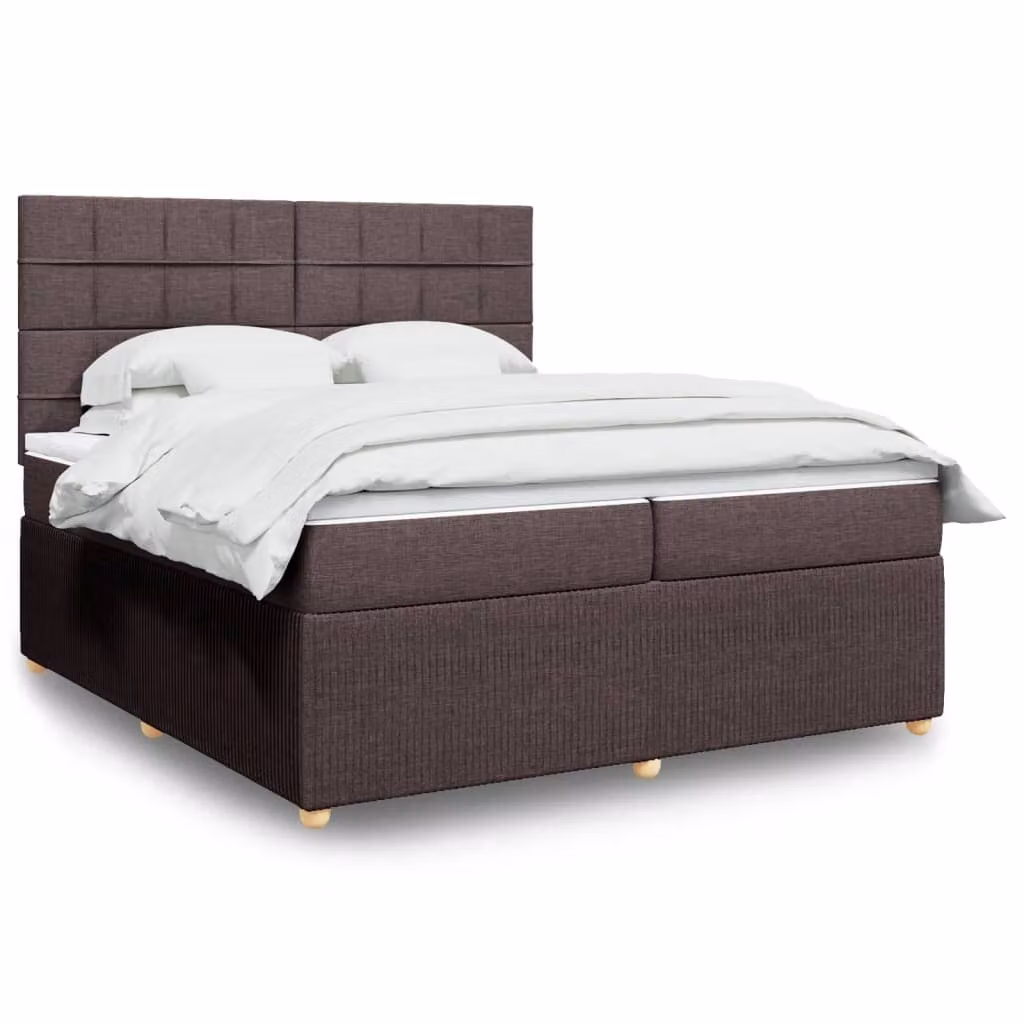 Maison Exclusive - Giroletto a Molle con Materasso Marrone Scuro 200x200cm Tessuto