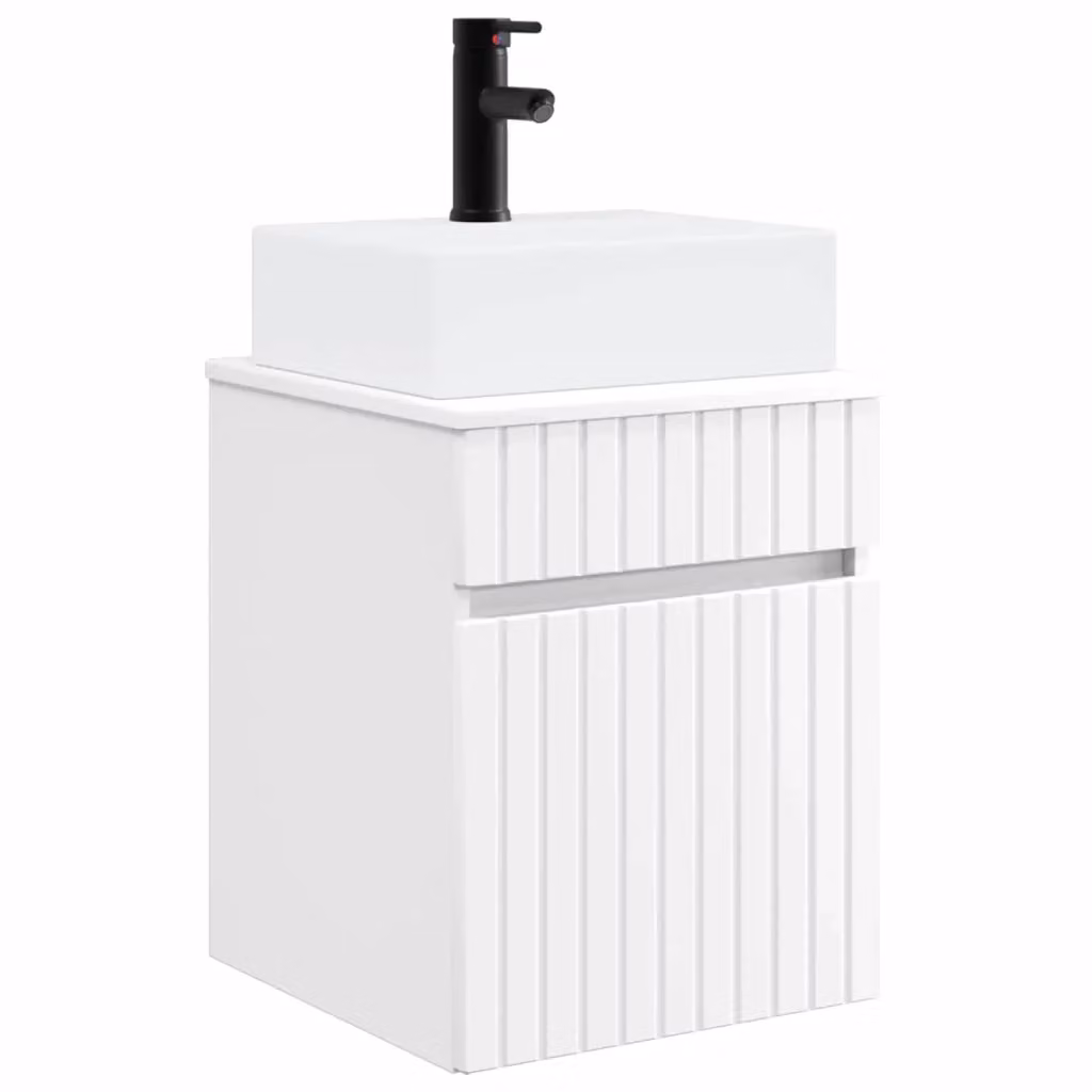 Mobile Lavabo da Parete Moderno vidaXL Bianco L/P/H: 39 x 41 x 62,5 cm – 2