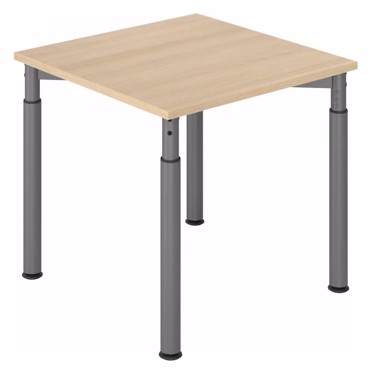 HAMMERBACHER YS08 höhenverstellbarer Schreibtisch eiche quadratisch