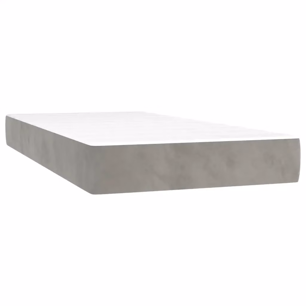 Materasso Ibrido Design Mania in Velluto Grigio Chiaro L: 80 cm, P: 210 cm, H: 20 cm