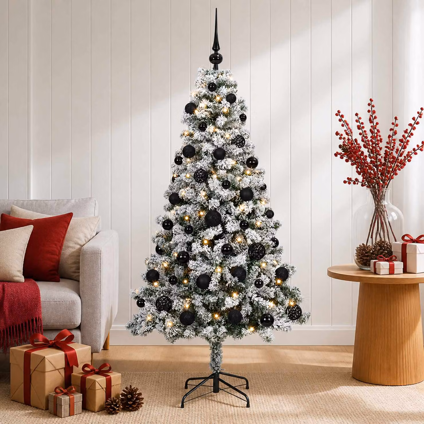vidaXL Albero di Natale Artificiale con Palline 120 cm 150 LED