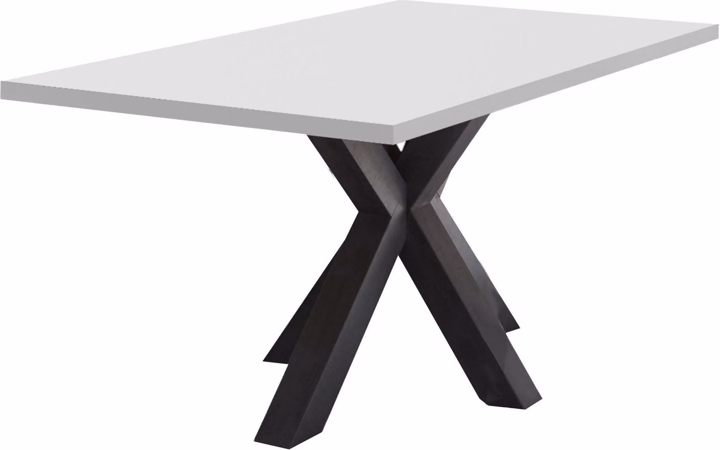 Tavolo da pranzo Elda 2 160 x 90 x 75 Tavolo da pranzo acciaio nero/laccato bianco opaco 13955-160