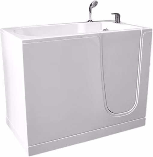 Vasca Oasi Goman con Porta a Destra e Seduta, Colore Bianco, L 120 x P 95 x H 66 cm