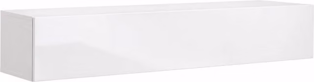 Mobile TV Sospeso Arreditaly Moderno con 3 Vani Contenitore e Anta a Ribalta Reversibile Bianco Lucido Design Minimal per Soggiorno L: 160 cm, P: 40 cm, H: 34 cm – 1