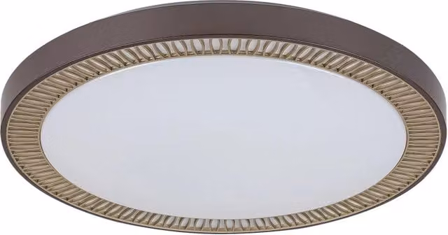 Plafoniera LED Matea Rabalux marrone, dimmerabile con telecomando e timer, forma rotonda