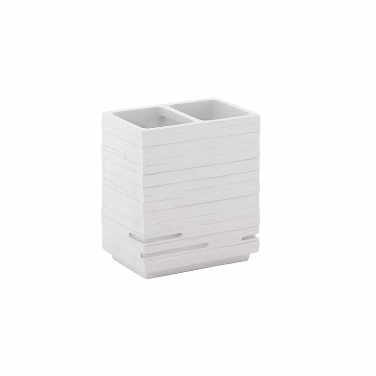 Portaspazzolini d'appoggio in resina QU98 Gedy serie QUADROTTO bianco