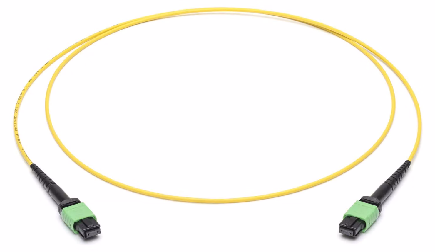 Cavo patch in fibra ottica Corning, 12 fibre, connettore MPO APC, fibra OS2, lunghezza 3 metri, colore giallo e blu