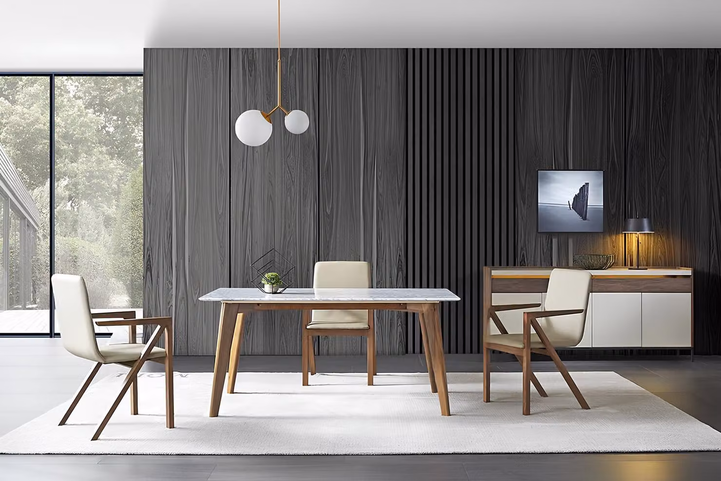 Ess Zimmer Holz Tisch Design Wohn Set Garnitur Set Italienische Möbel 4 tlg,