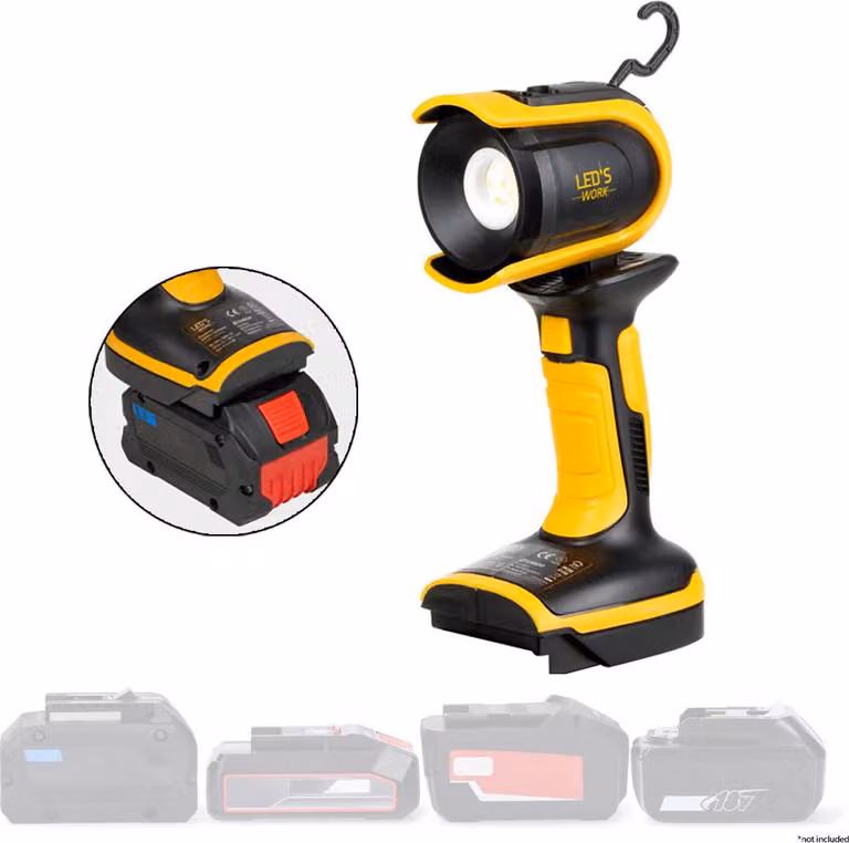 Lampada portatile ricaricabile a LED da lavoro 5W 500lm 5000K per batteria sostituibile Bosch Makita Metabo Einhell