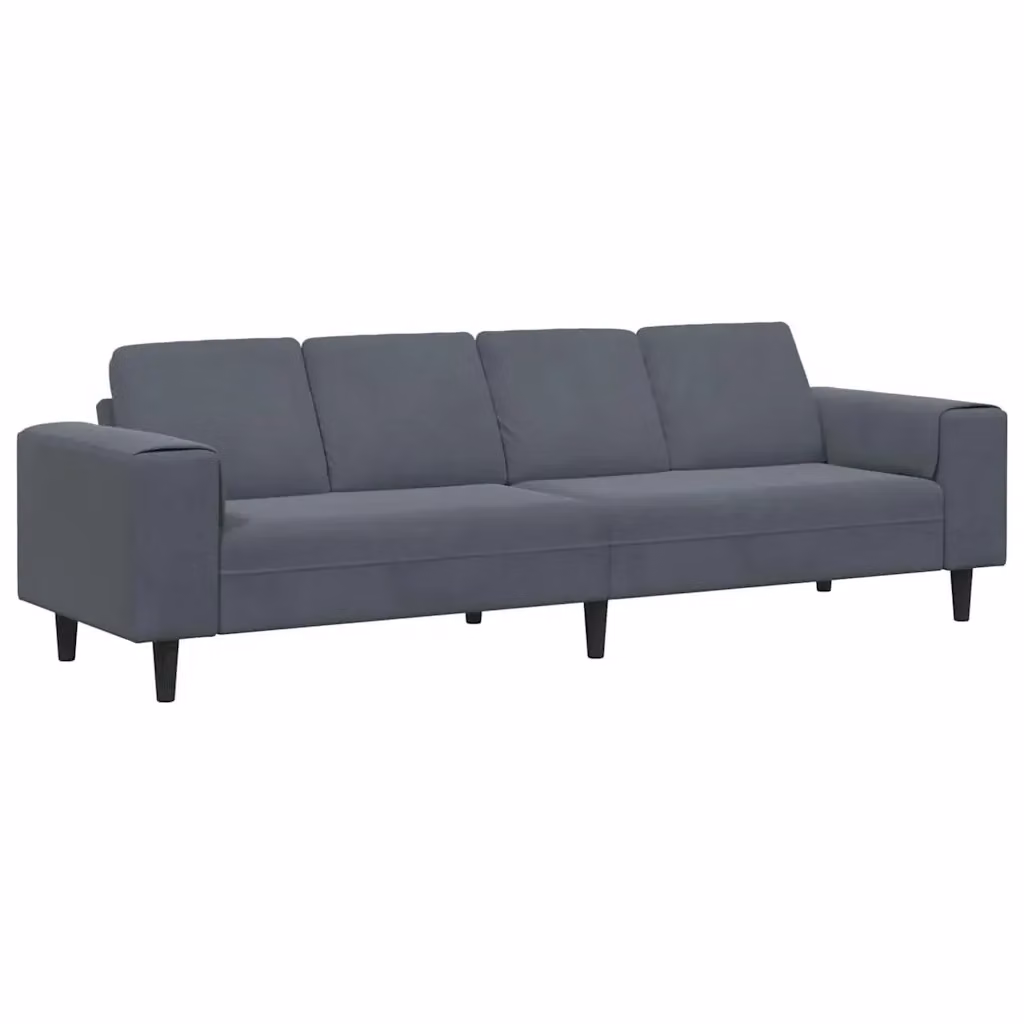 Divano moderno per soggiorno vidaXL in tessuto grigio con cuscini inclusi L: 250 cm, P: 77 cm, H: 76 cm – 2