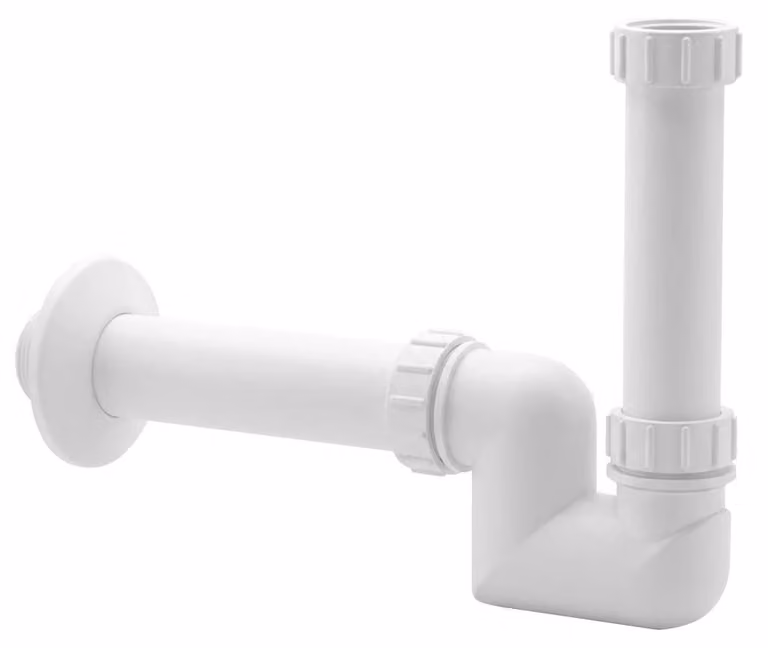 CERANO - Sifone per lavabo/bidet, basso - 5/4" - plastica - DN40 - bianco - 25 cm