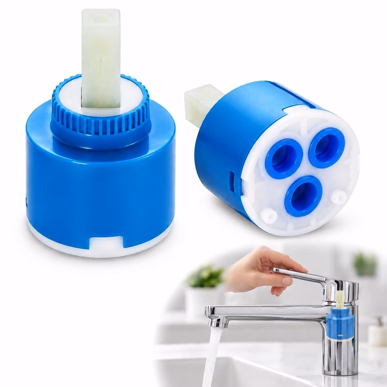 Cartuccia Vetroceramica per rubinetto, diametro 35 mm, ricambio per valvola di rubinetti da cucina e bagno