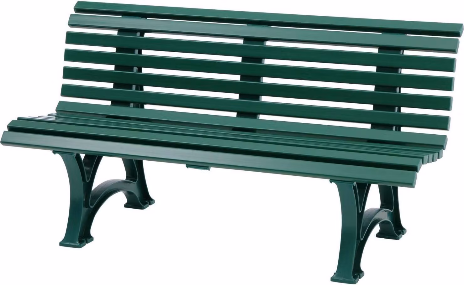 Panchina da giardino Jamaica | 3 posti | Verde | HxLxP 80x150x64cm | Plastica resistente agli agenti atmosferici e ai raggi UV | Panchina da parco Panchina da esterno Balcone da giardino Terrazza