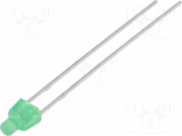 5 LED, 8 mcd, 70°, verde, 4 x 2,8 mm, ad angolo retto, 20 mA, L-1034GDT, diodi LED a montaggio traversa, rettangolari