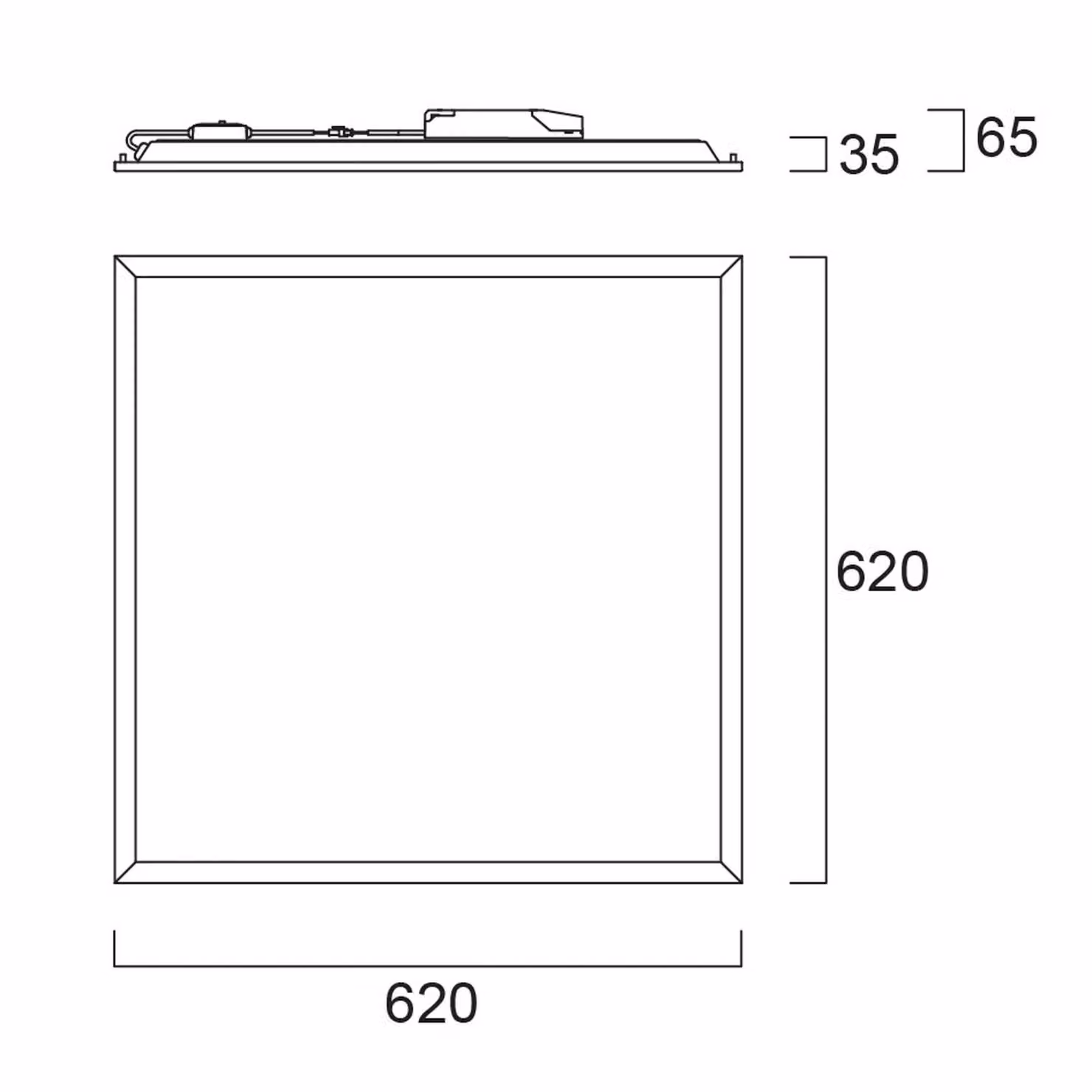 Sylvania Pannello da incasso a LED START, bianco, 62x62 cm, DALI, CCT, 33 W, UGR19 dimmerabile, Bianco / Opale, Studio / Ufficio, Metallo