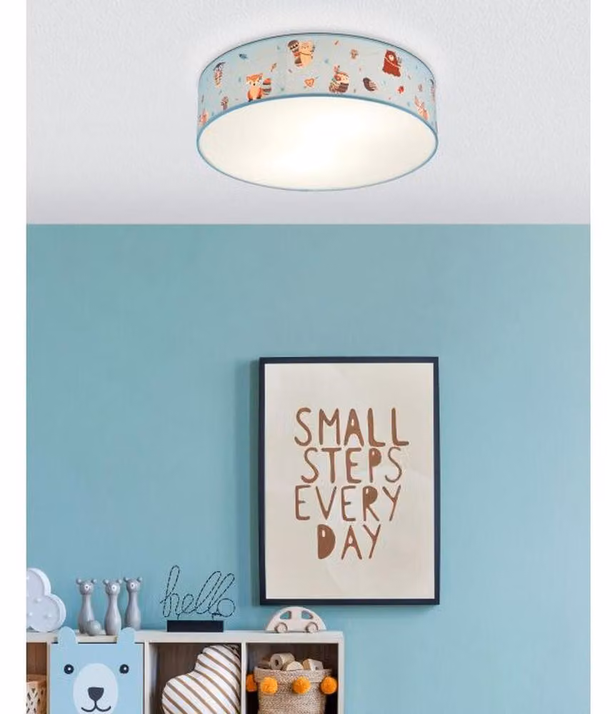 Plafoniera per bambini Ruffo motivo animali 2 luci bianco, colorato Eglo 97575