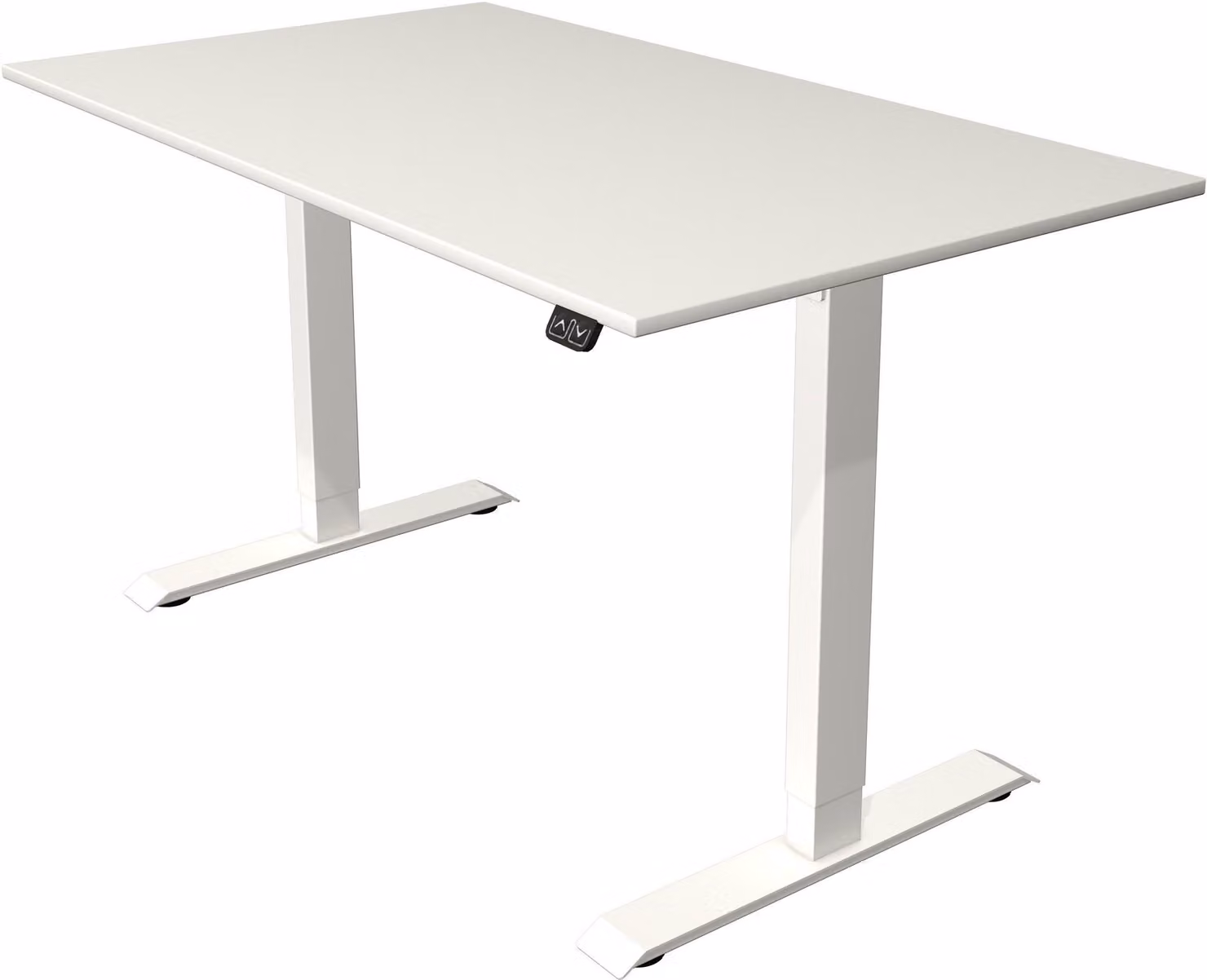 Tavolo da seduti/in piedi Move 1, regolabile elettricamente in altezza fino a 123 cm, LxP 140x80 cm, bianco/bianco