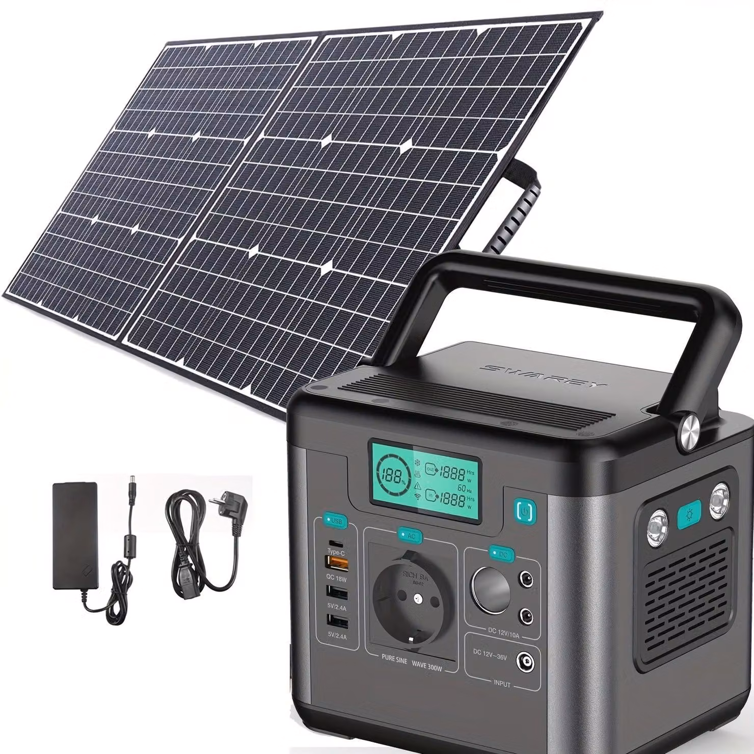 Centralina portatile – Batteria mobile – Batteria per attività all'aperto – Alimentazione di emergenza – Capacità di 222 Wh – 65W USB-C PD