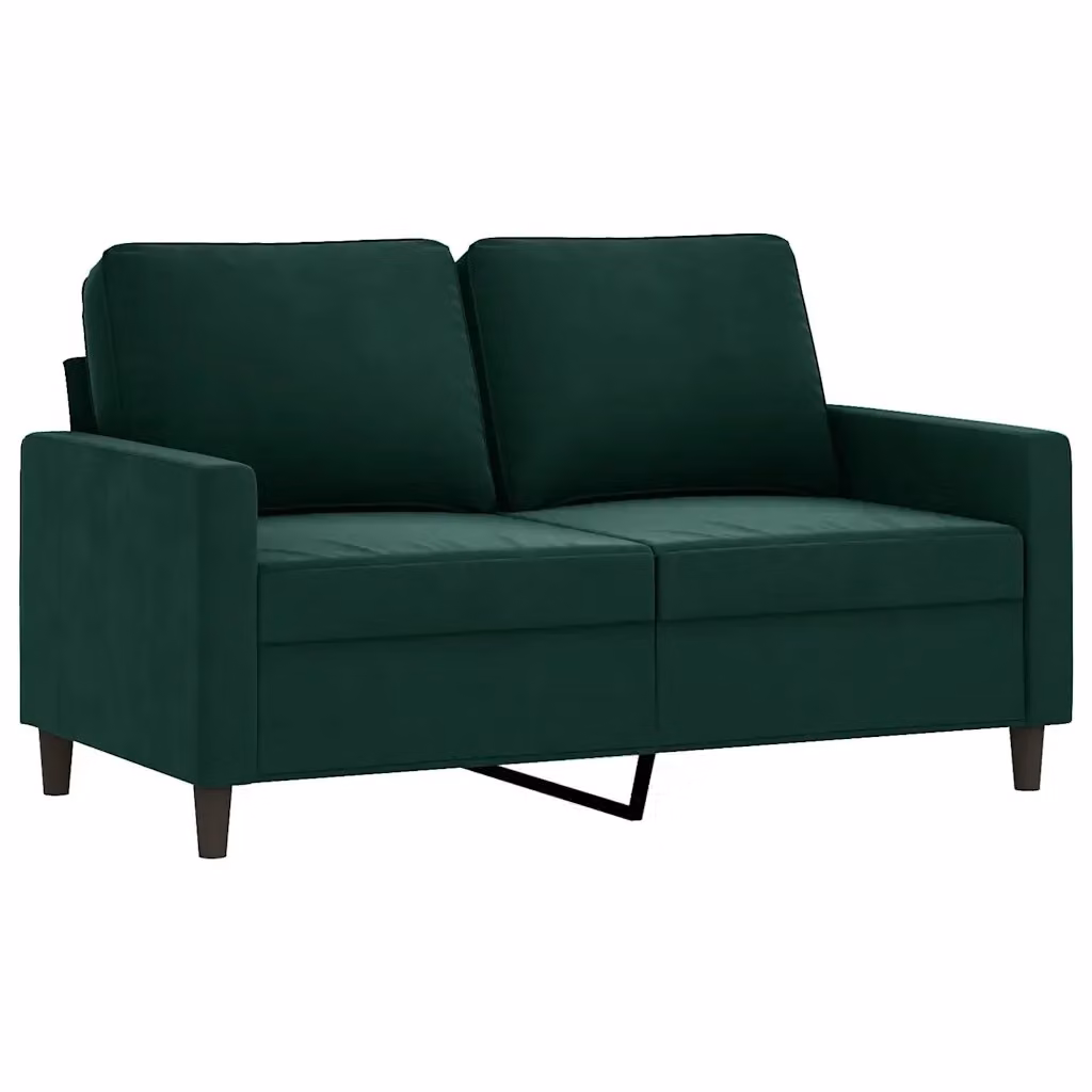 Divano a 2 posti moderno vidaXL in velluto verde con struttura in metallo L: 138 cm, P: 77 cm, H: 80 cm – 2