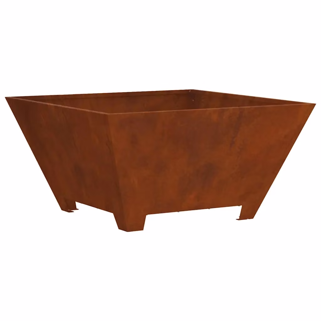Braciere a fuoco vidaXL in acciaio marrone L 80 x P 80 x H 40 cm – 2