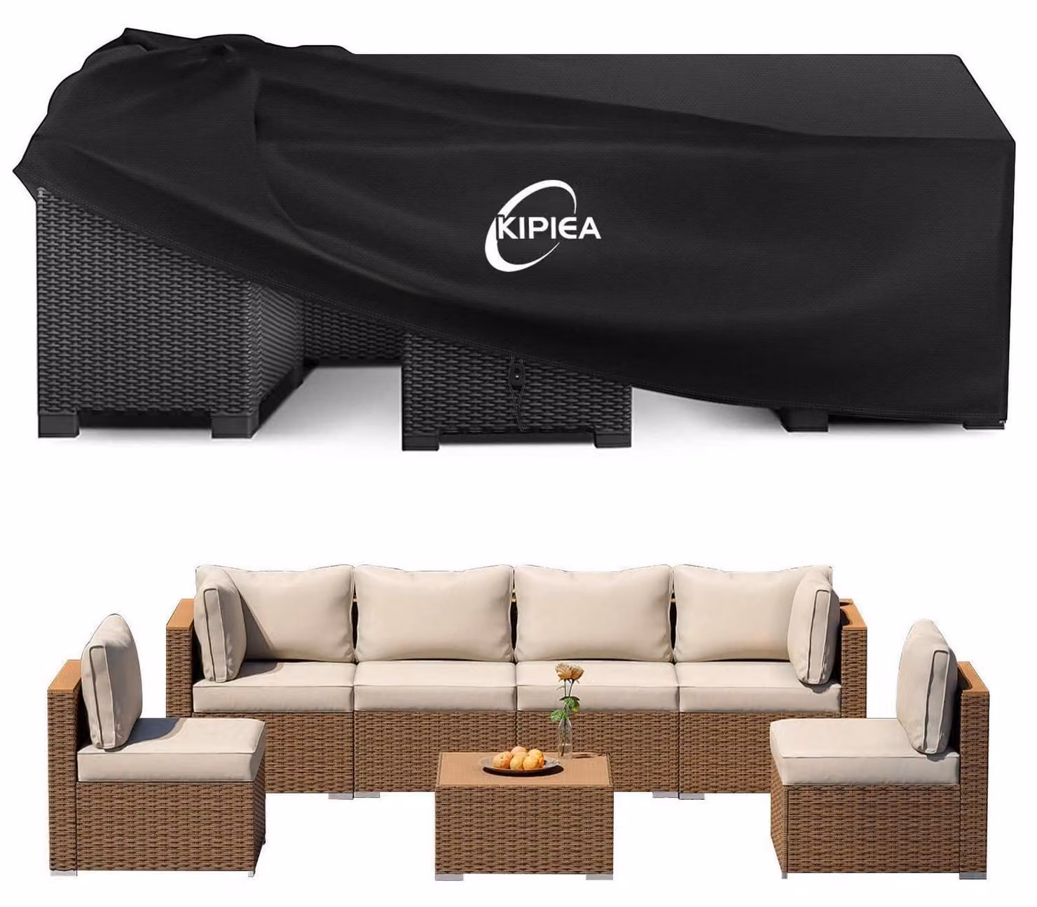 Telo protettivo impermeabile per mobili da giardino, forma rettangolare, tessuto Oxford 420D, dimensioni 250x198x81 cm