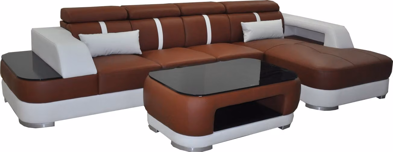 Leder Couch Polster Sitz Design Modern Eck Garnitur Sofa Wohnlandschaft L-Form