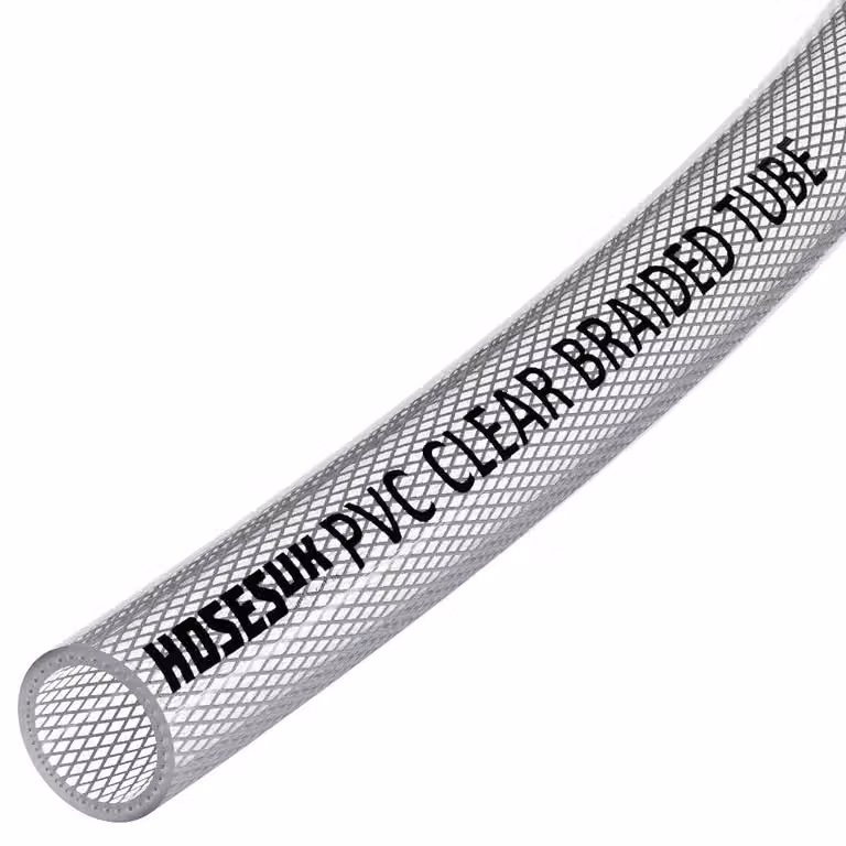 Tubo in PVC, diametro interno 10 mm, lunghezza 3 metri, trasparente, con rinforzo intrecciato
