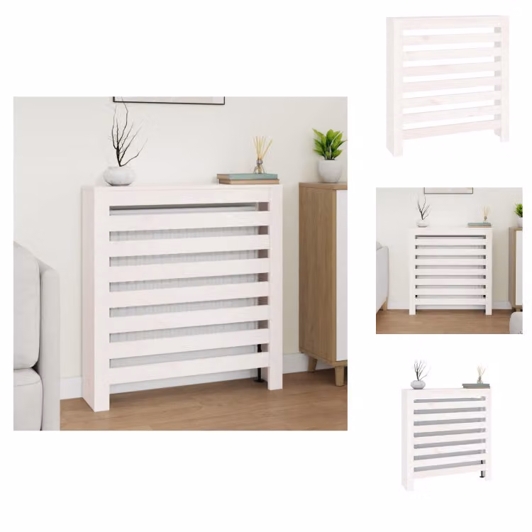 vidaXL Rivestimento per radiatori bianco 79,5x19x84 cm in legno di pino massiccio - Accessori per radiatori