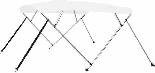 Bimini di Prua con Tendalino a 4 Archi Bianco 243x210x137 cm