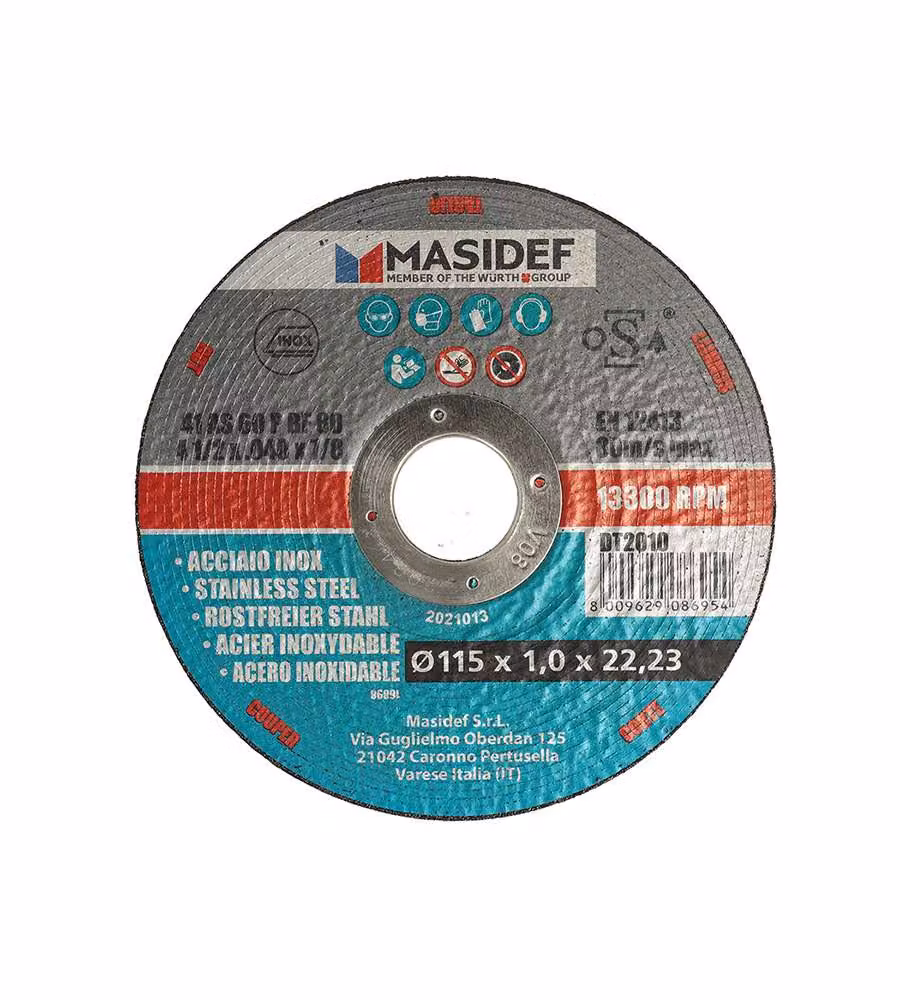 Disco taglio D.115x1,0mm acciaio inox
