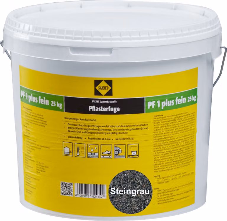 SAKRET Pflasterfugenmörtel PF1 Plus FEIN Steingrau 25kg