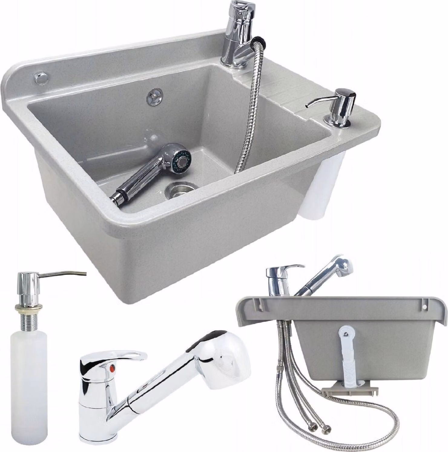 Lavabo Lavello con rubinetto Distributore di sapone Lavabo da esterno 10914