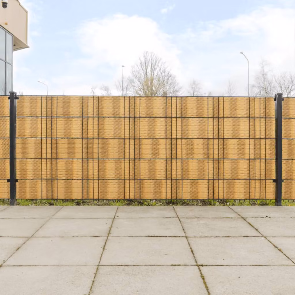 Set di 10 coperture per balcone vidaXL in polyrattan marrone chiaro, dimensioni: 255 x 19 cm
