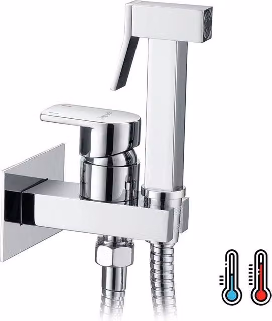 Bidet rubinetto con acqua fredda e calda - Cromo Argento - Accessori da bagno di lusso