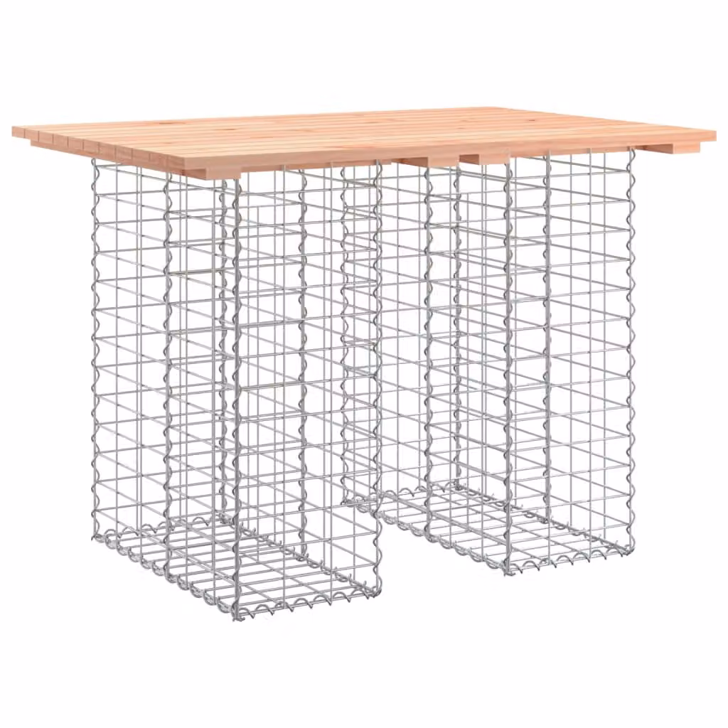 Tavolo da giardino in gabbione design 100x70x72 cm in legno massello Douglas