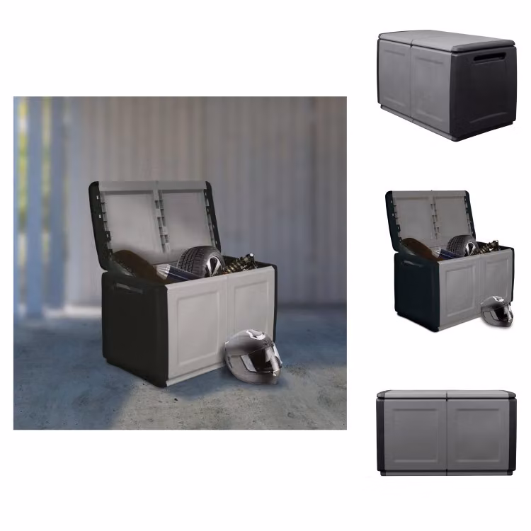 vidaXL Cassetta da giardino 96x53x57 cm 230 L Grigio scuro Nero - Cassette da giardino