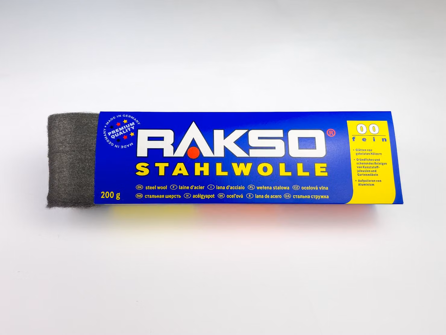 RAKSO, confezione da 200 grammi di lana d'acciaio, tipo 00