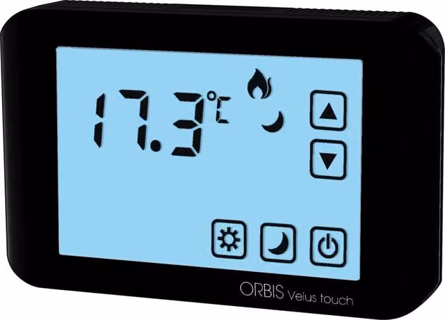 Termostato digitale da parete Velus Touch Orbis colore antracite con display