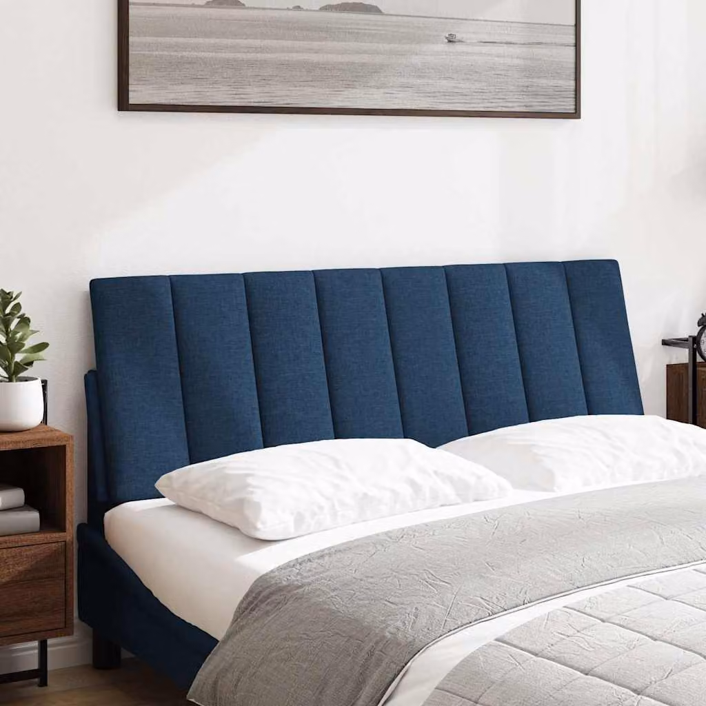 vidaXL Cuscino Testiera Hanko Blu 140 cm in Tessuto