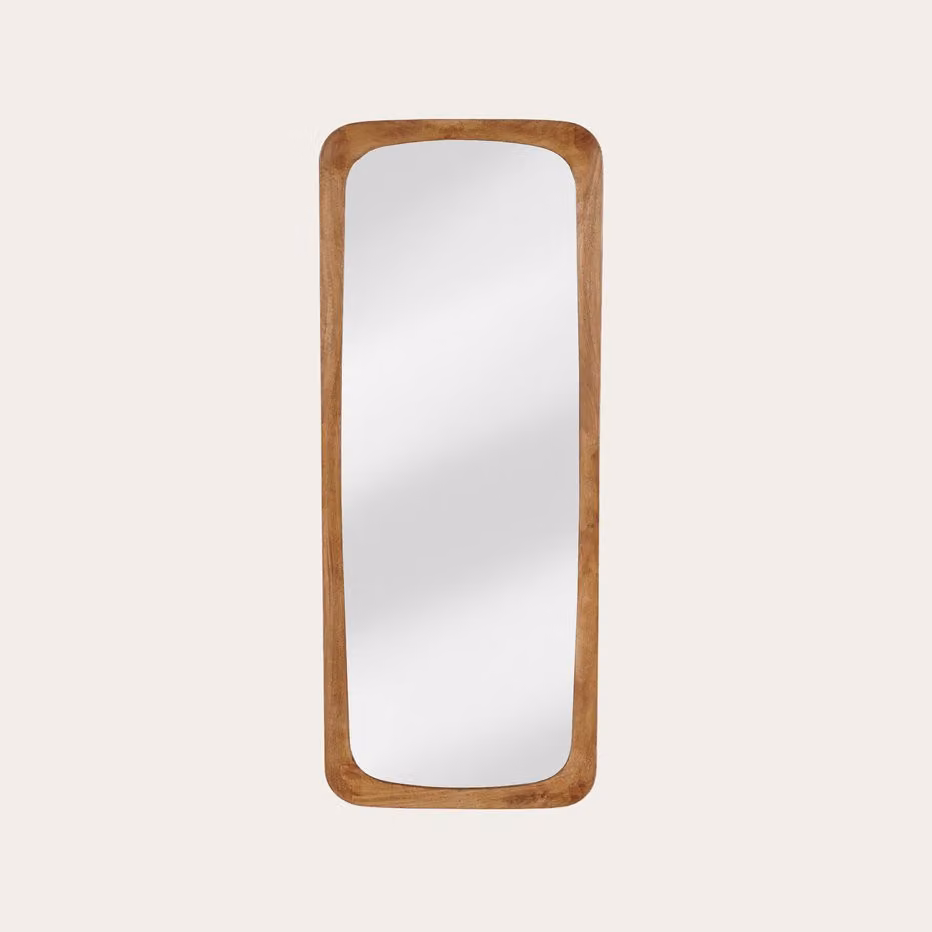 Specchio da parete rettangolare Bahari con cornice in legno di mango marrone – 2