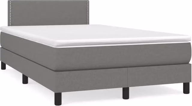 Giroletto a Molle con Materasso Grigio Scuro 120x190cm Tessuto 3269717
