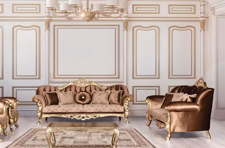 Sofagarnitur 3+3 Sitzer Luxus Garnitur Sofa Sofas Set Barock Wohnzimmer