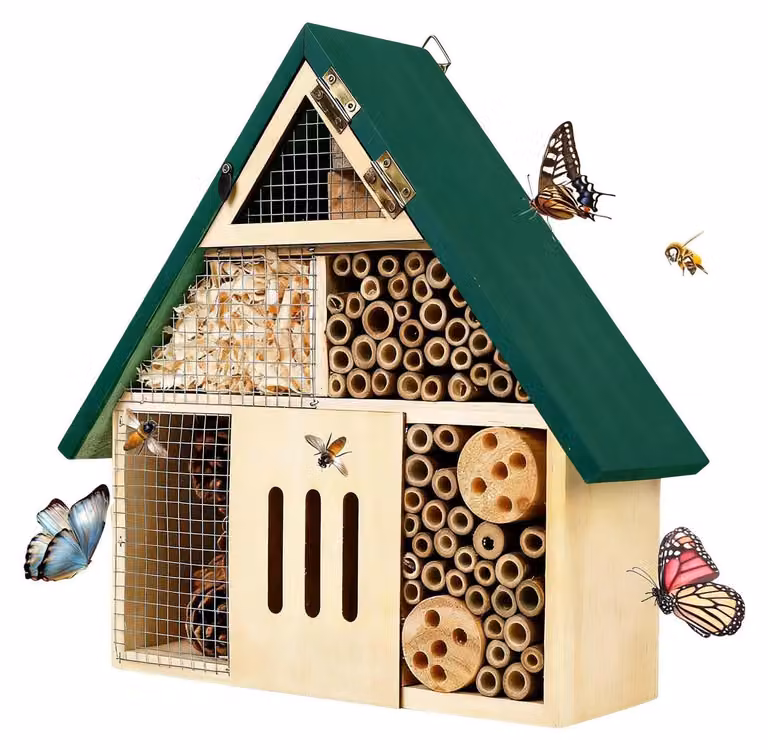 Albergo per api decorativo in legno, ideale per favorire l'impollinazione