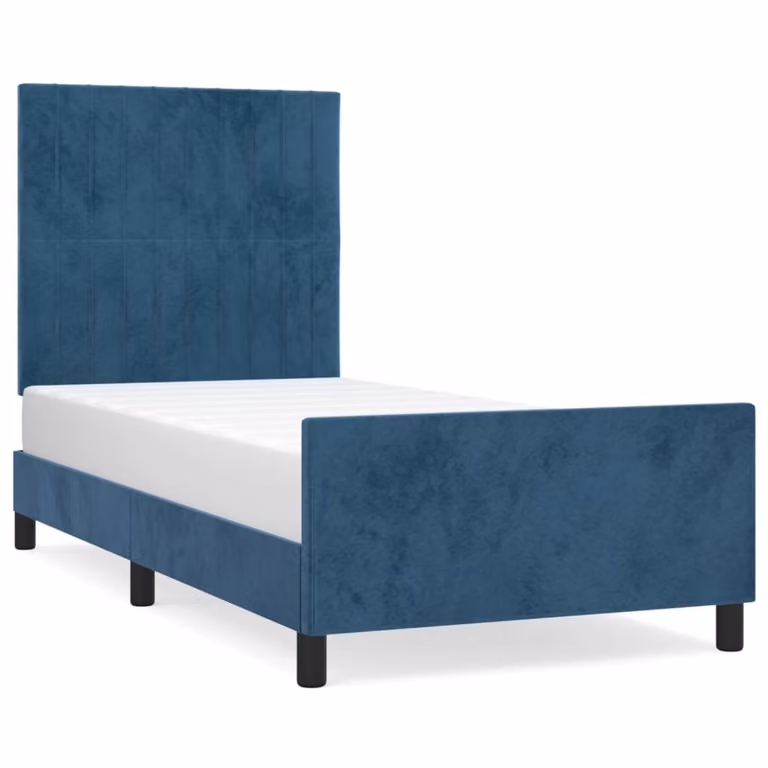 Giroletto senza Materasso Blu Scuro 90x190 cm in Velluto