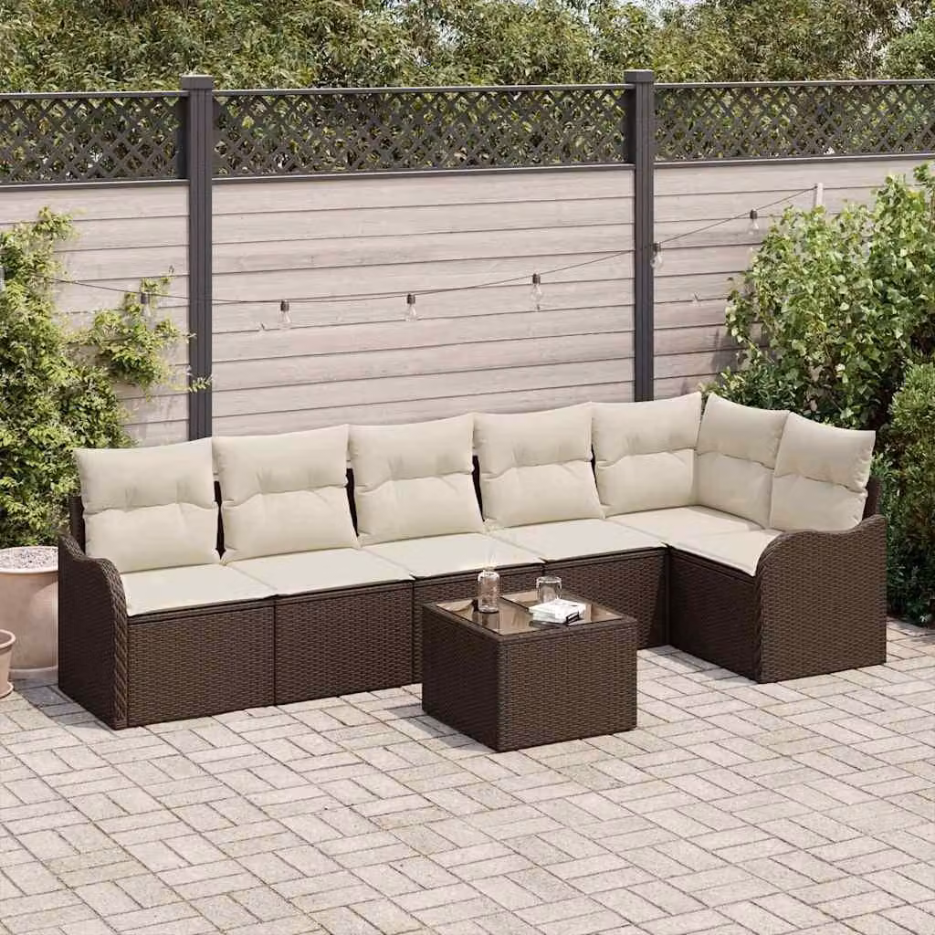 Maison Exclusive - Set Divano da Giardino Marrone polyrattan
