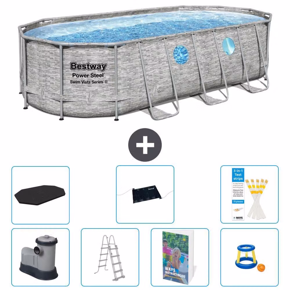 Bestway Power Steel, piscina ovale - 549x274x122 cm - composta da 6 parti, modello S559