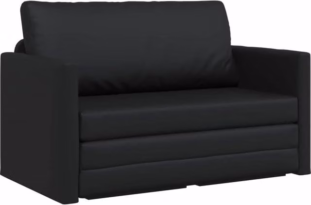 Divano letto | Sof¨¤ letto | Letto singolo Nero 124 x 71 x 78 cm Pelle Artificiale