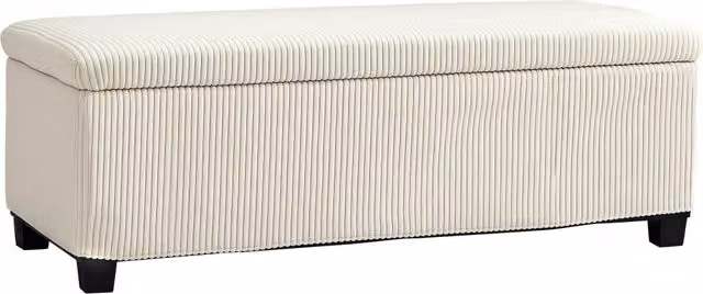 Pouf con Contenitore Minimal Beige in Velluto L: 112 cm, P: 42 cm, H: 40 cm